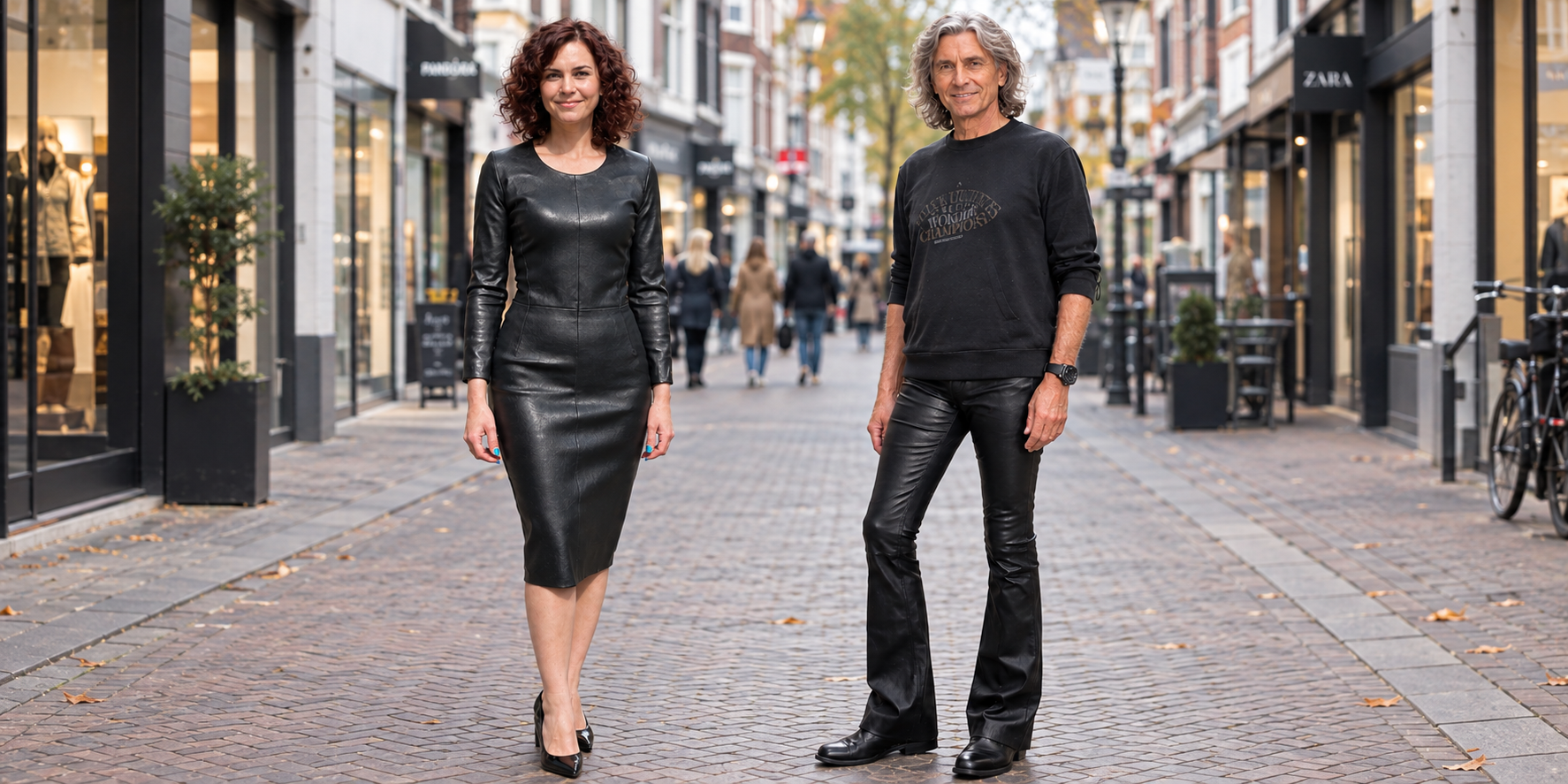 Leren stretch jurk 