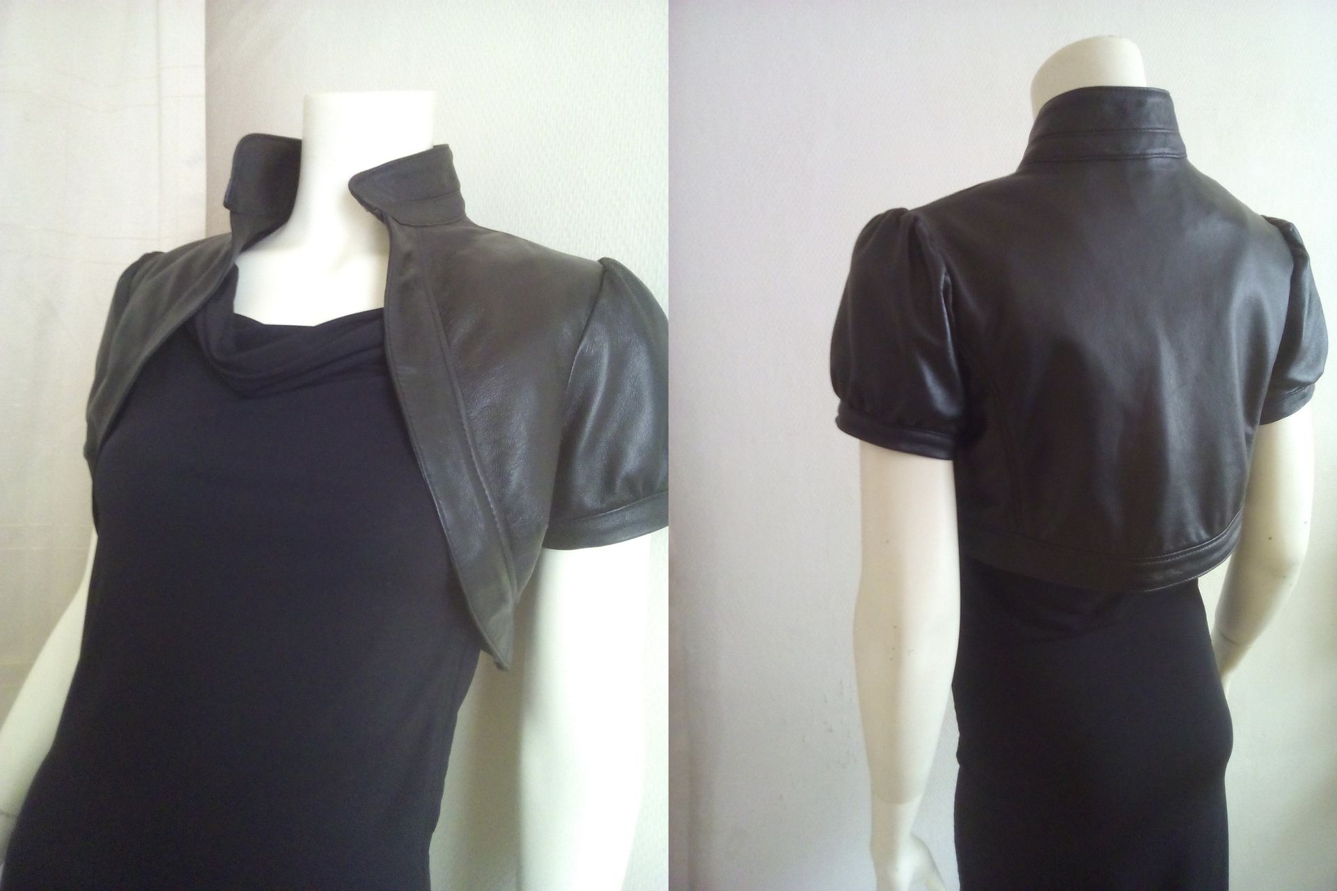 Zwart leren bolero