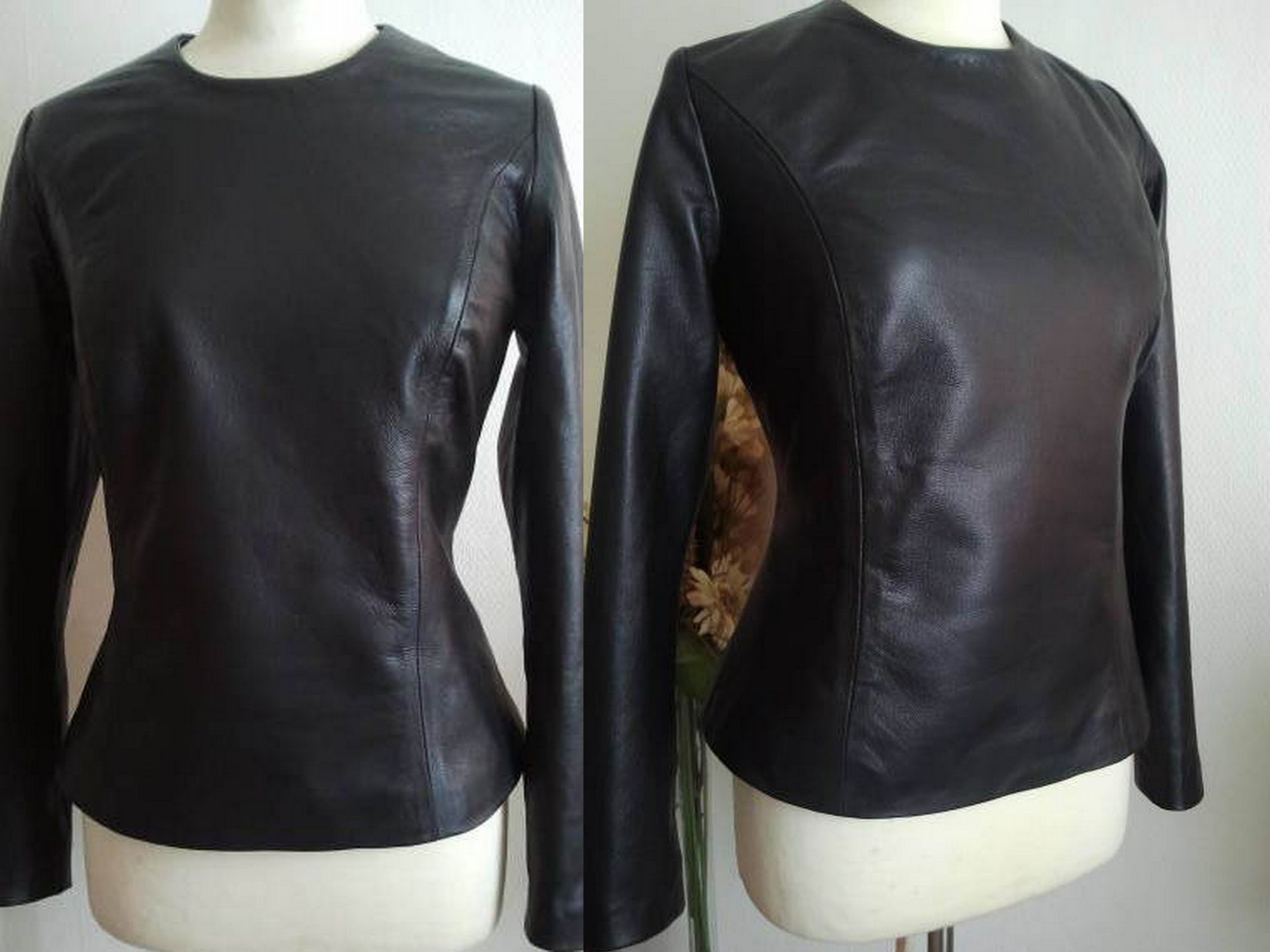 Zwarte leren top