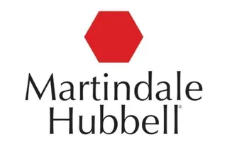 A martindale hubbell logo with a red hexagon in the middle