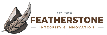 Featherstone logo with a feather icon and the tagline &ldquo;Integrity & Innovation&rdquo; on a light background