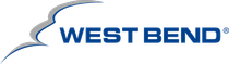West Bend logo in blue with silver swoosh on white background