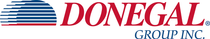 DONEGAL Group Inc. logo with red text and blue striped globe icon