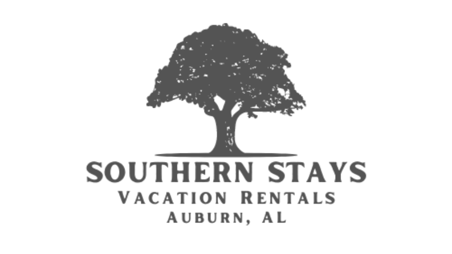 Southern Stays Vacation Rentals logo with tree silhouette and Auburn, AL text