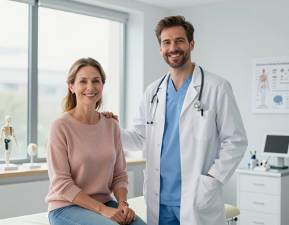 Paciente y doctor en seguimiento