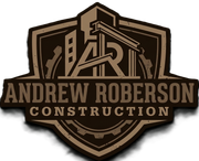 Andrew Roberson Construction logo with brown shield and industrial crane graphic