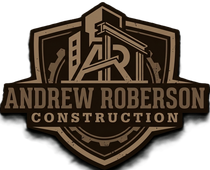 Andrew Roberson Construction logo with brown shield and industrial crane graphic