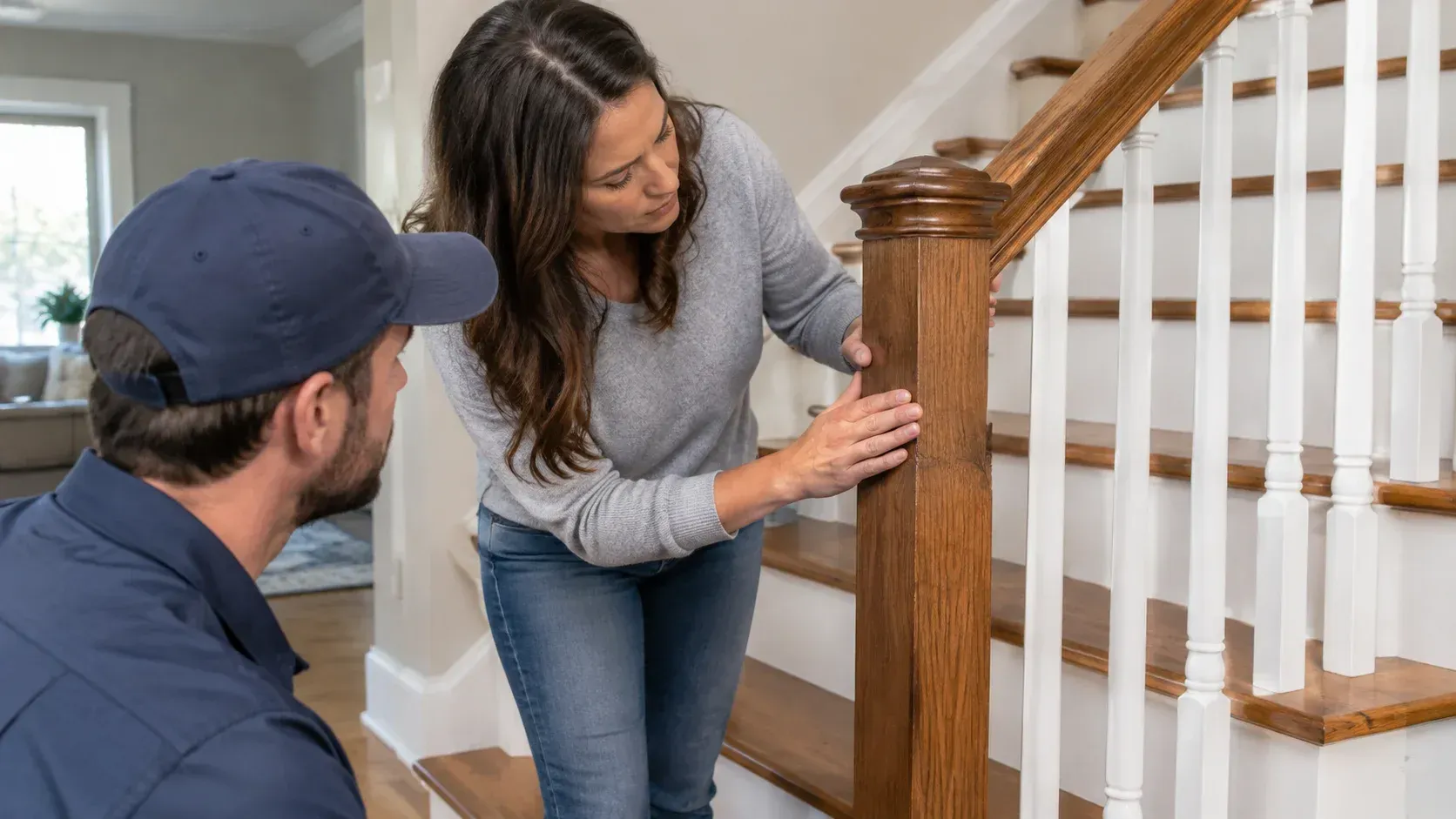 Finding the source of a wobbly handrail: a guide to tightening vs. replacing a post.