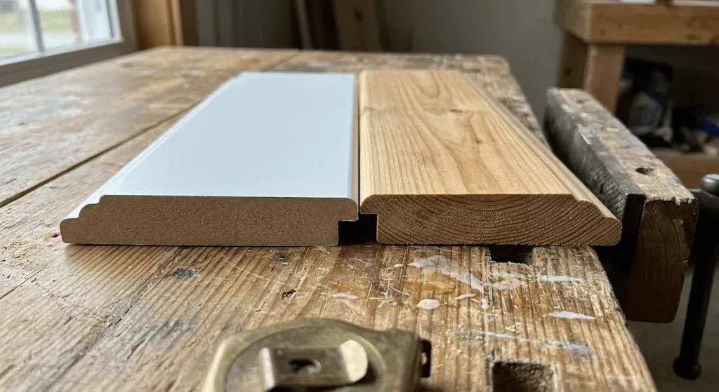 Side-by-side MDF & solid wood trim: What's the Difference Between MDF and Solid Wood Trim?