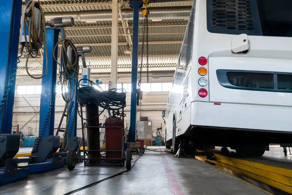 Bus Being Serviced in a Mechanic's Garage — Advanced Auto Electrics & Mechanical in Innisfail, QLD