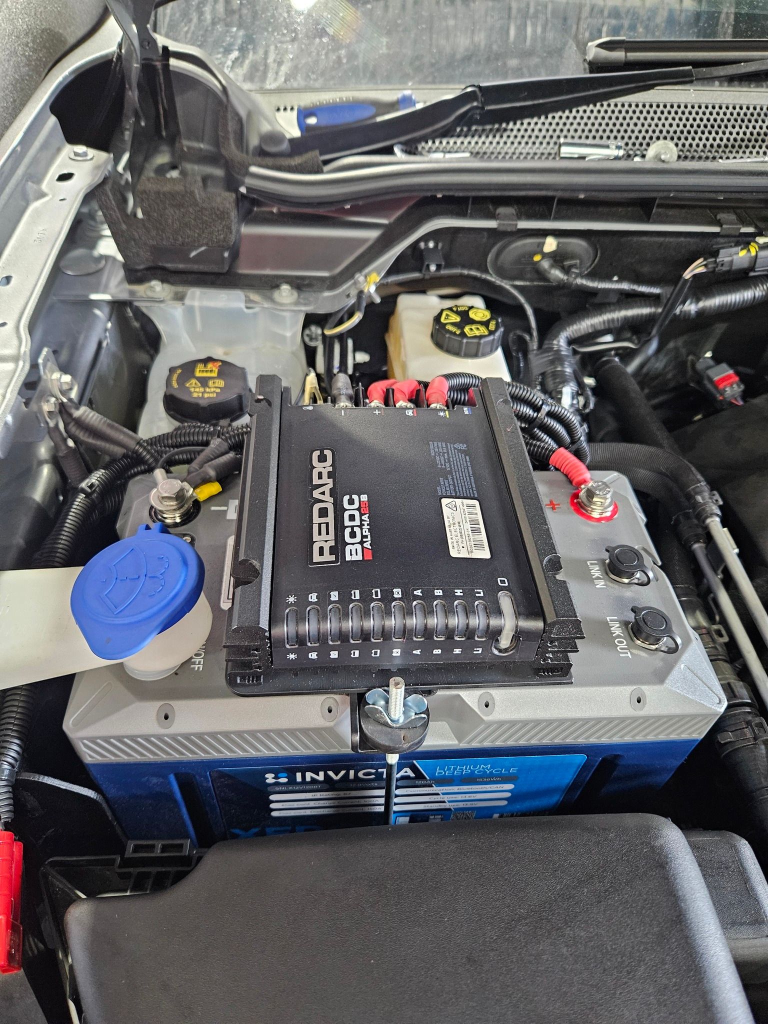 Engine Bay With a Battery and Electronic Components Installed — Advanced Auto Electrics & Mechanical in Innisfail, QLD