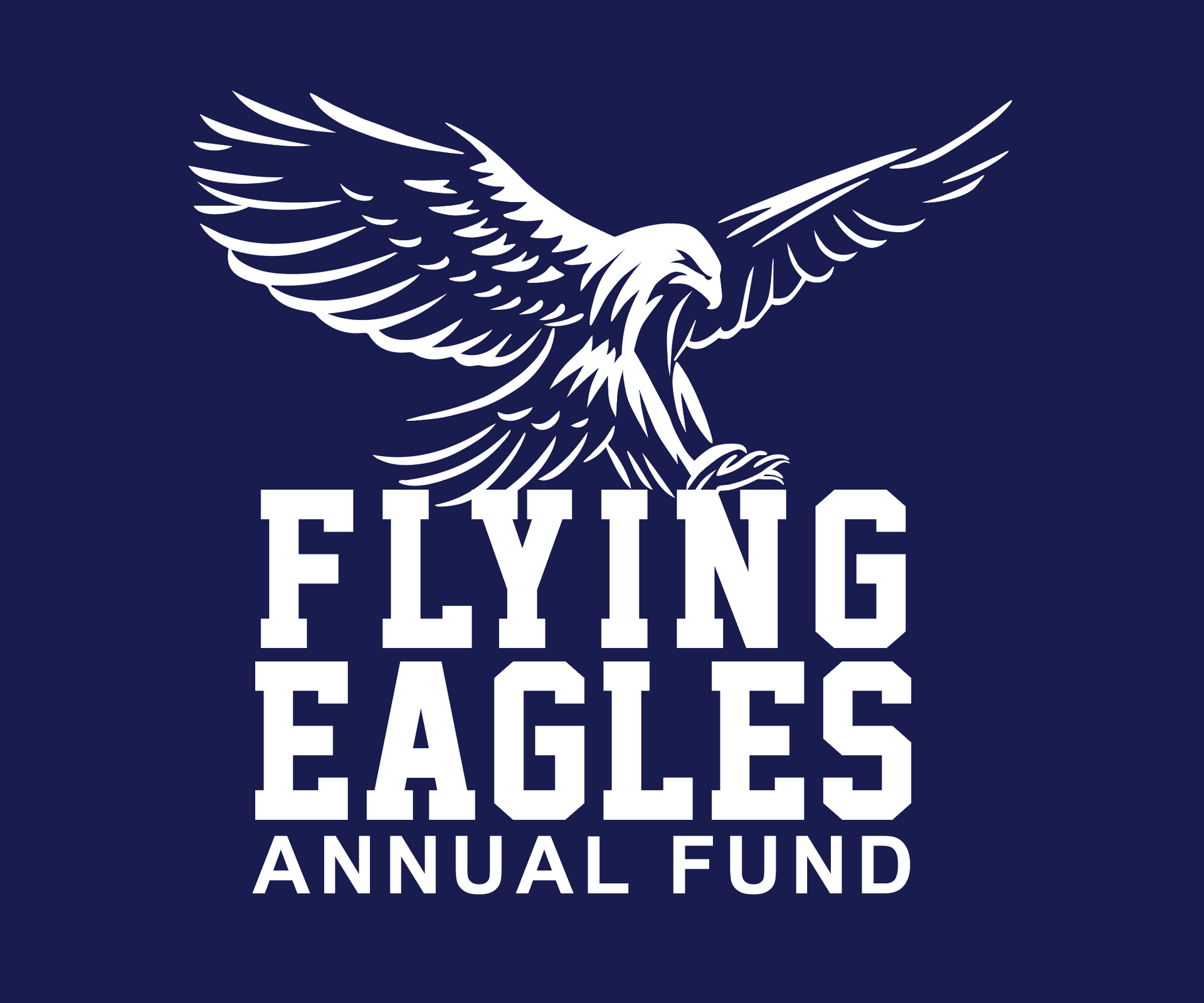 Flying Eagles Annual Fund logo with a white eagle on a navy background