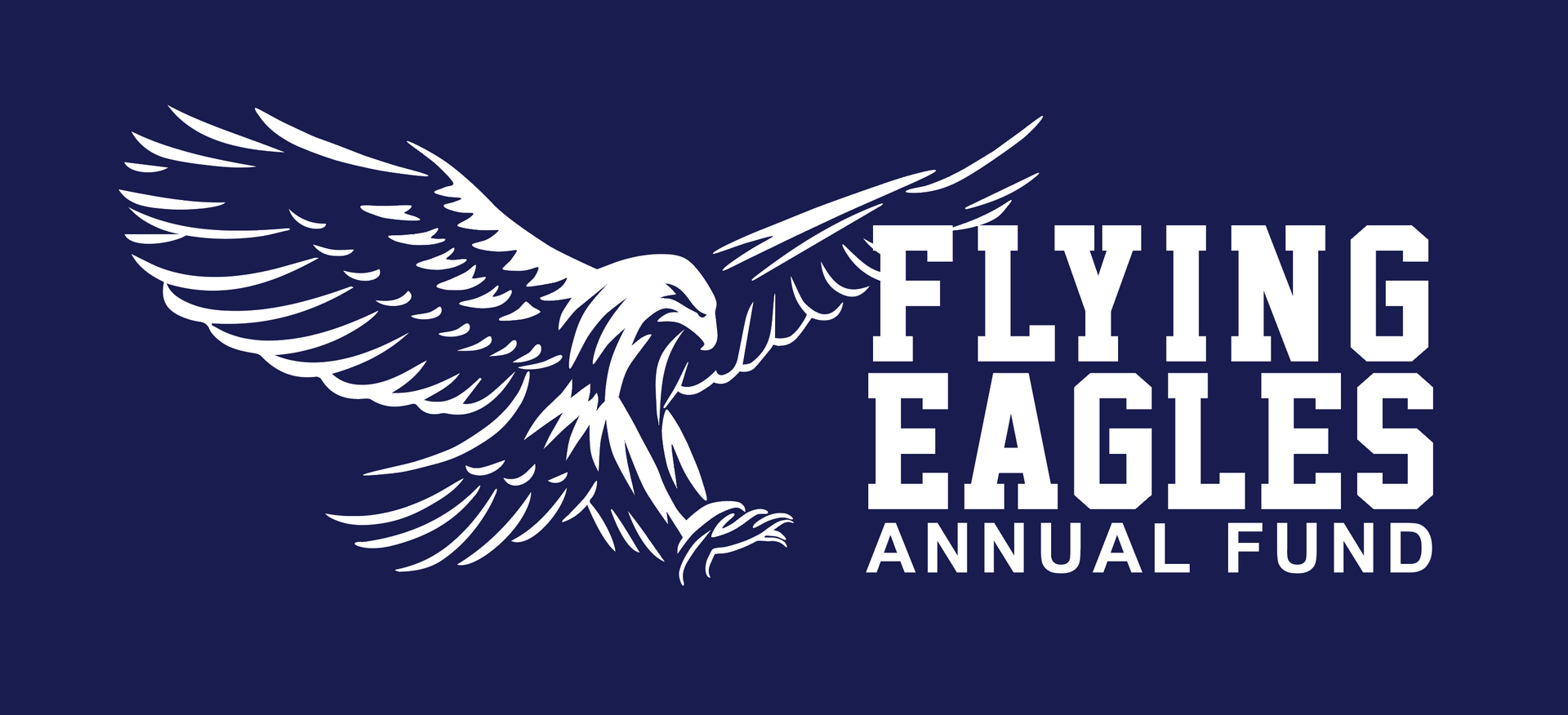 Flying Eagles Annual Fund logo with white eagle on dark blue background