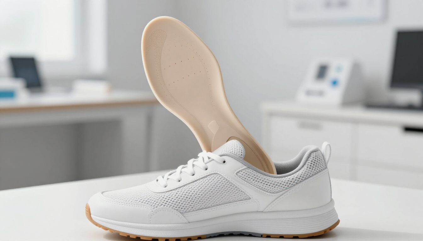 Custom orthotic insert for foot pain relief.