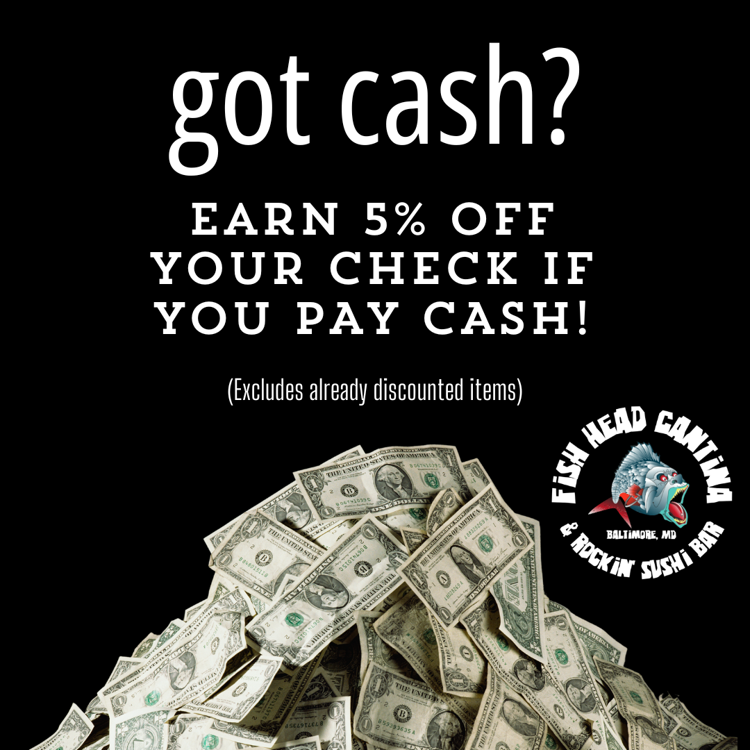 Fish Head Cantina 5% Off Special Flier