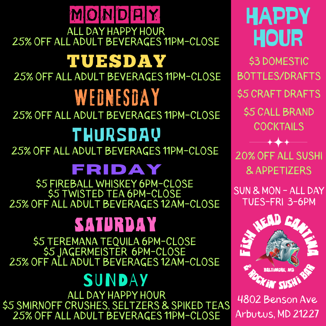 fish head cantina daily specials flyer