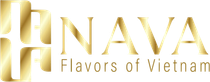 Golden &ldquo;HANAVA Flavors of Vietnam&rdquo; logo on a white background