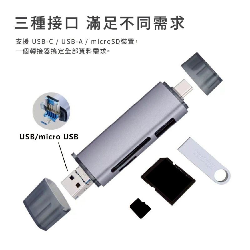 UTO-220  USB3.0六合一OTG讀卡機 最高支援512GB TF+SD CARD 5GB/s 高速傳輸