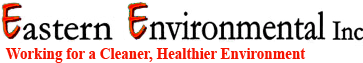 A logo for eastern environmental inc. on a white background