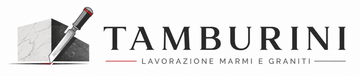 Tamburini logo with a chisel icon and the tagline “Lavorazione marmi e graniti”