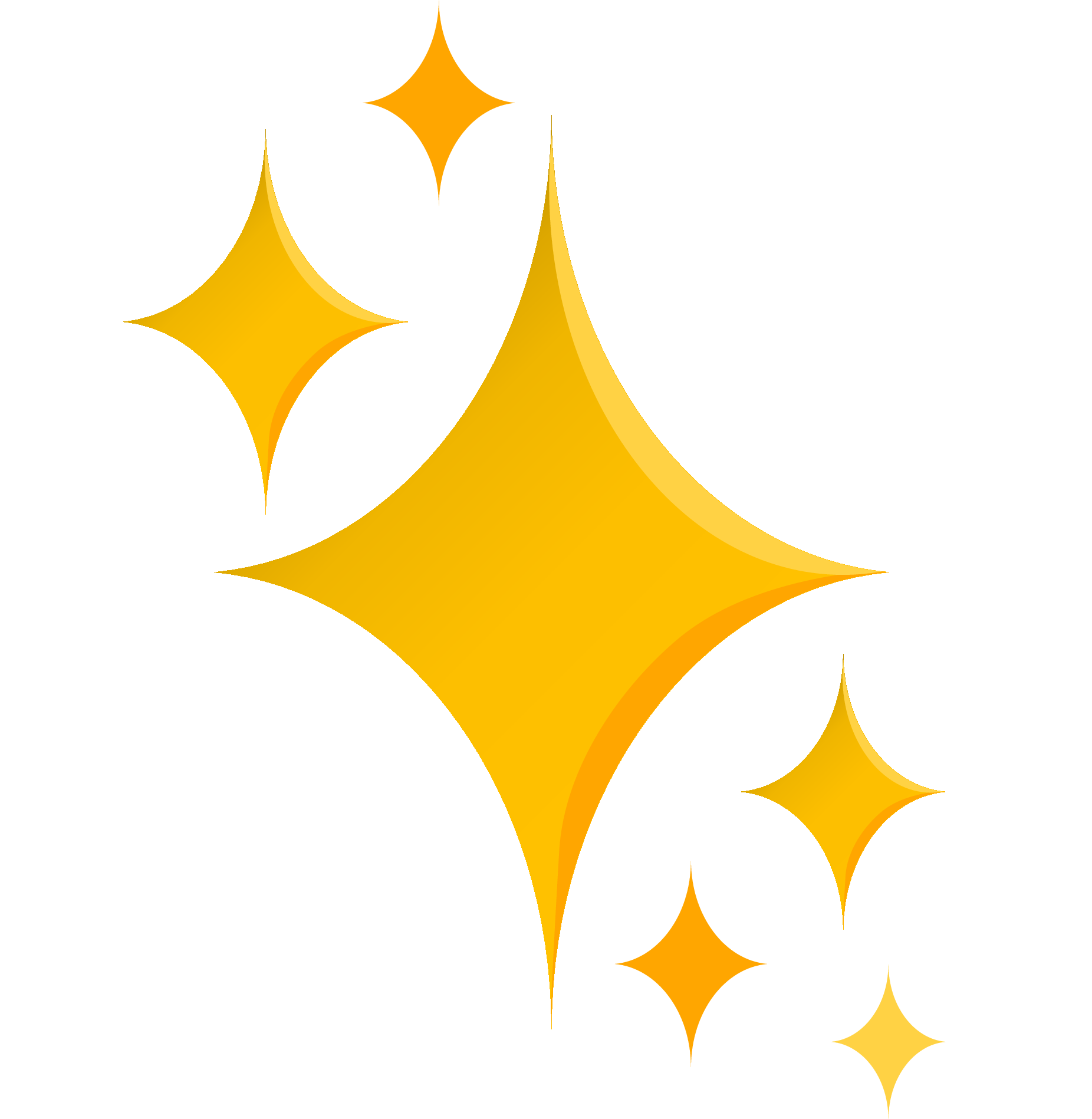 Yellow sparkling stars.