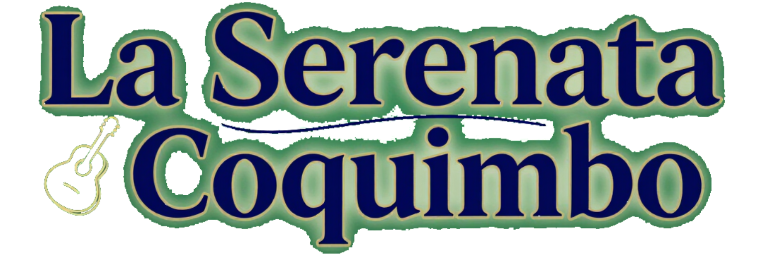 Logotipo verde y azul con la inscripción “La Serenata Coquimbo” y un pequeño icono de guitarra.