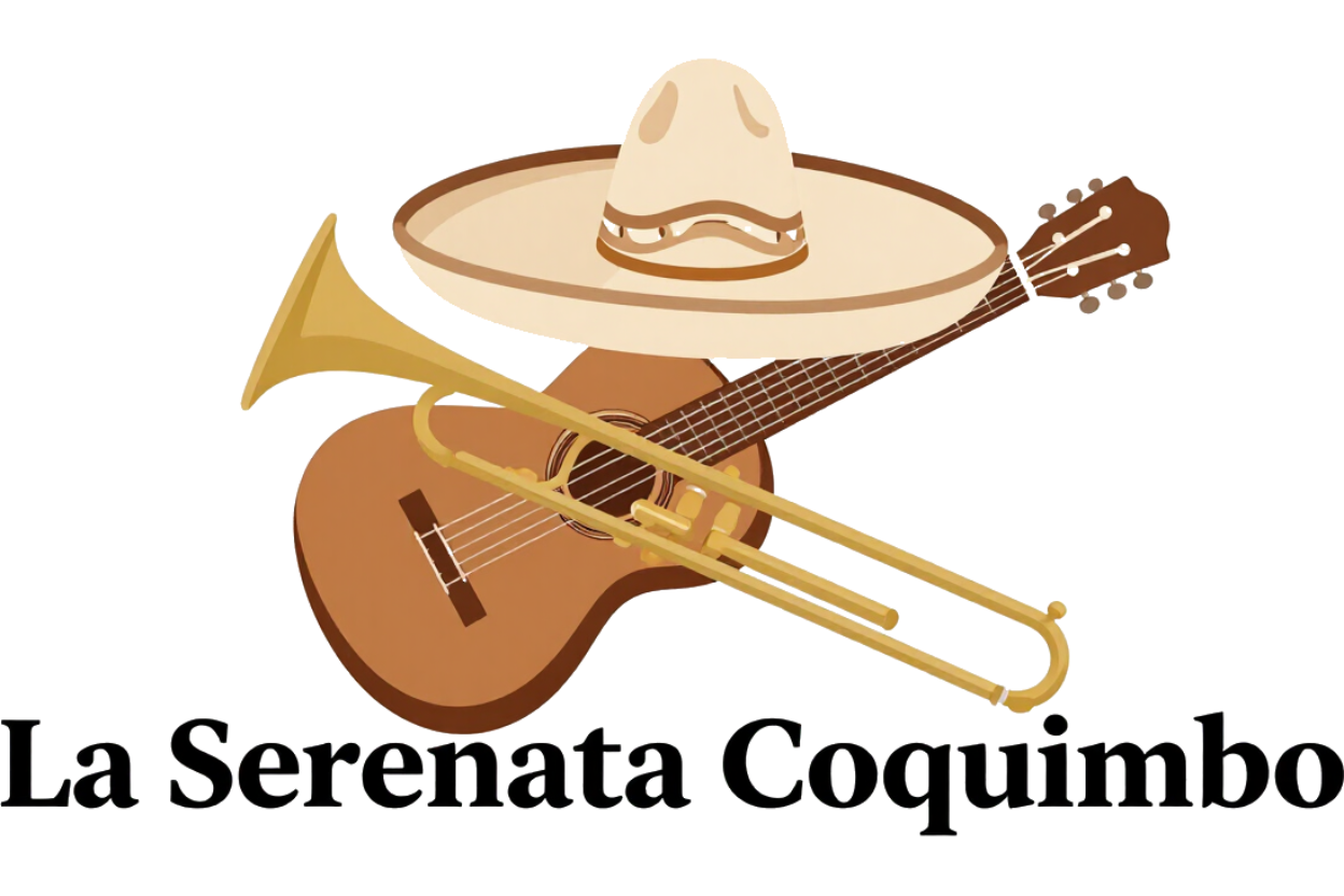Logo with guitar, trumpet, and sombrero over “La Serenata Coquimbo” text
