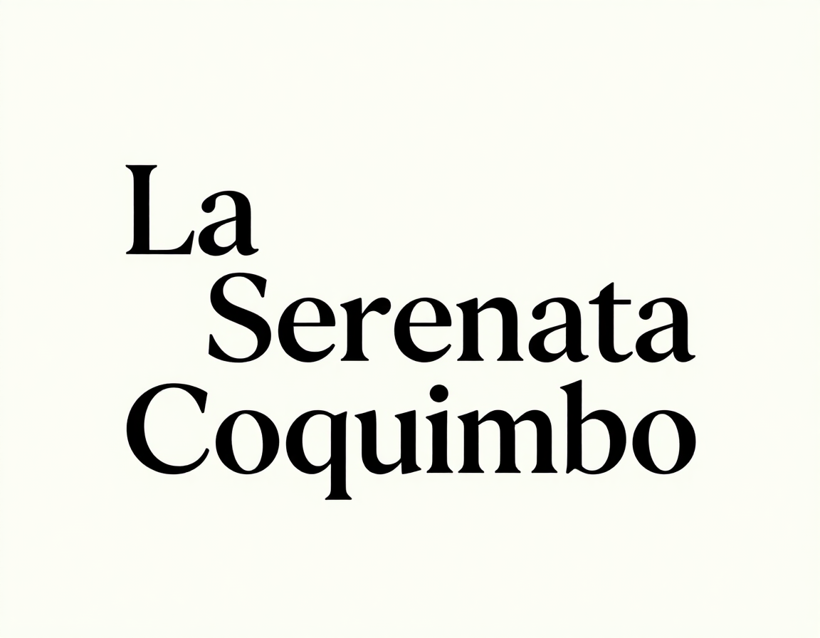 Texto con serifa negra que dice “La Serenata Coquimbo” sobre un fondo claro