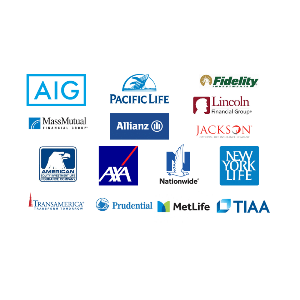 A group of insurance companies logos on a white background.