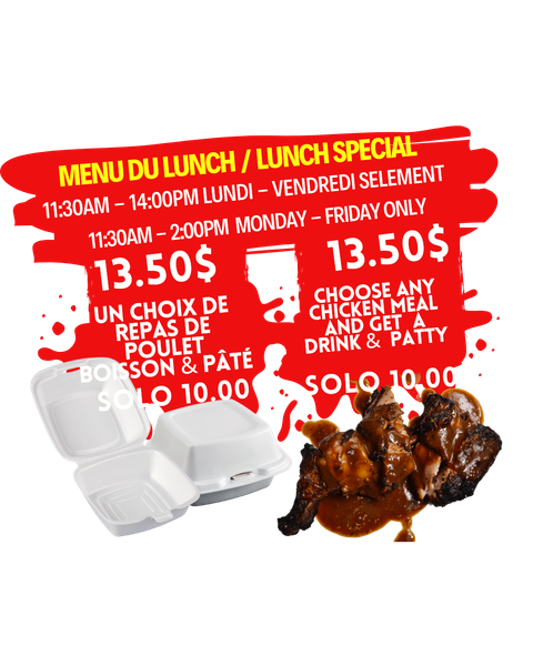 A menu du lunch / lunch special is being advertised
