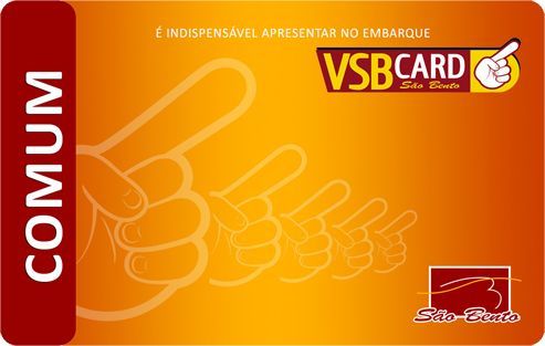 Modelo cartão comum da Viação São Bento