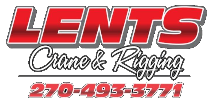 Logo for Lents Crane & Rigging, featuring red text and the phone number 270-493-3771.