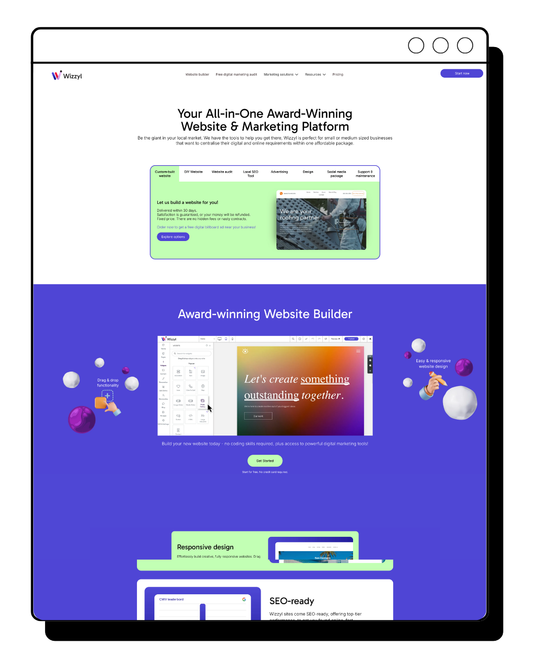 A screenshot of a website on a tablet.
