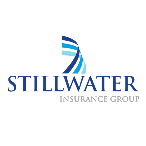 Stillwater Insurance Group logo with blue and white wavy design above the company name.