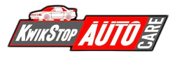 KwikStop Auto Care logo with red car silhouette on a black, white, and red banner