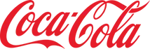 A red coca cola logo on a white background.