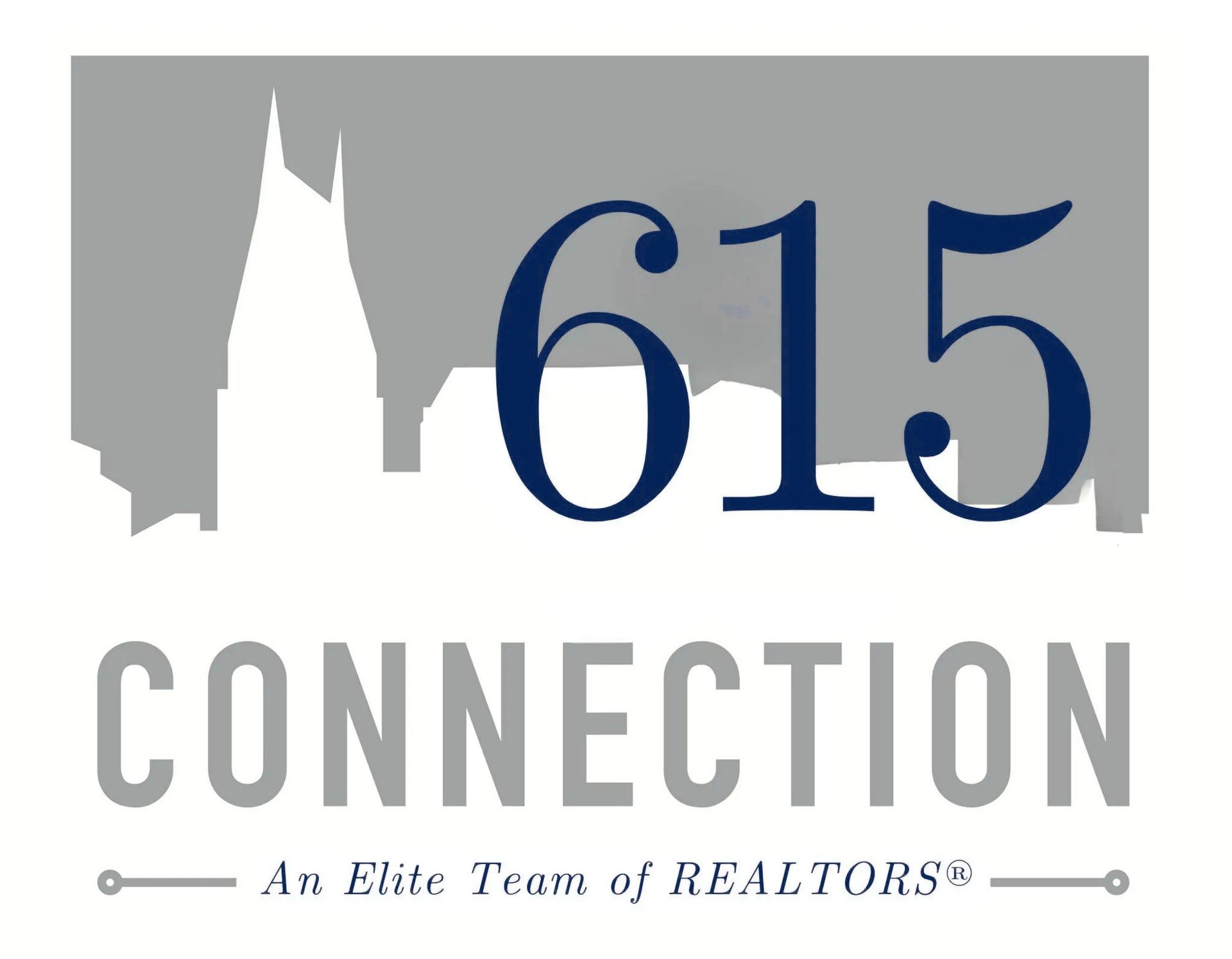 615 Connection logo with gray skyline and blue text, “An Elite Team of REALTORS®”