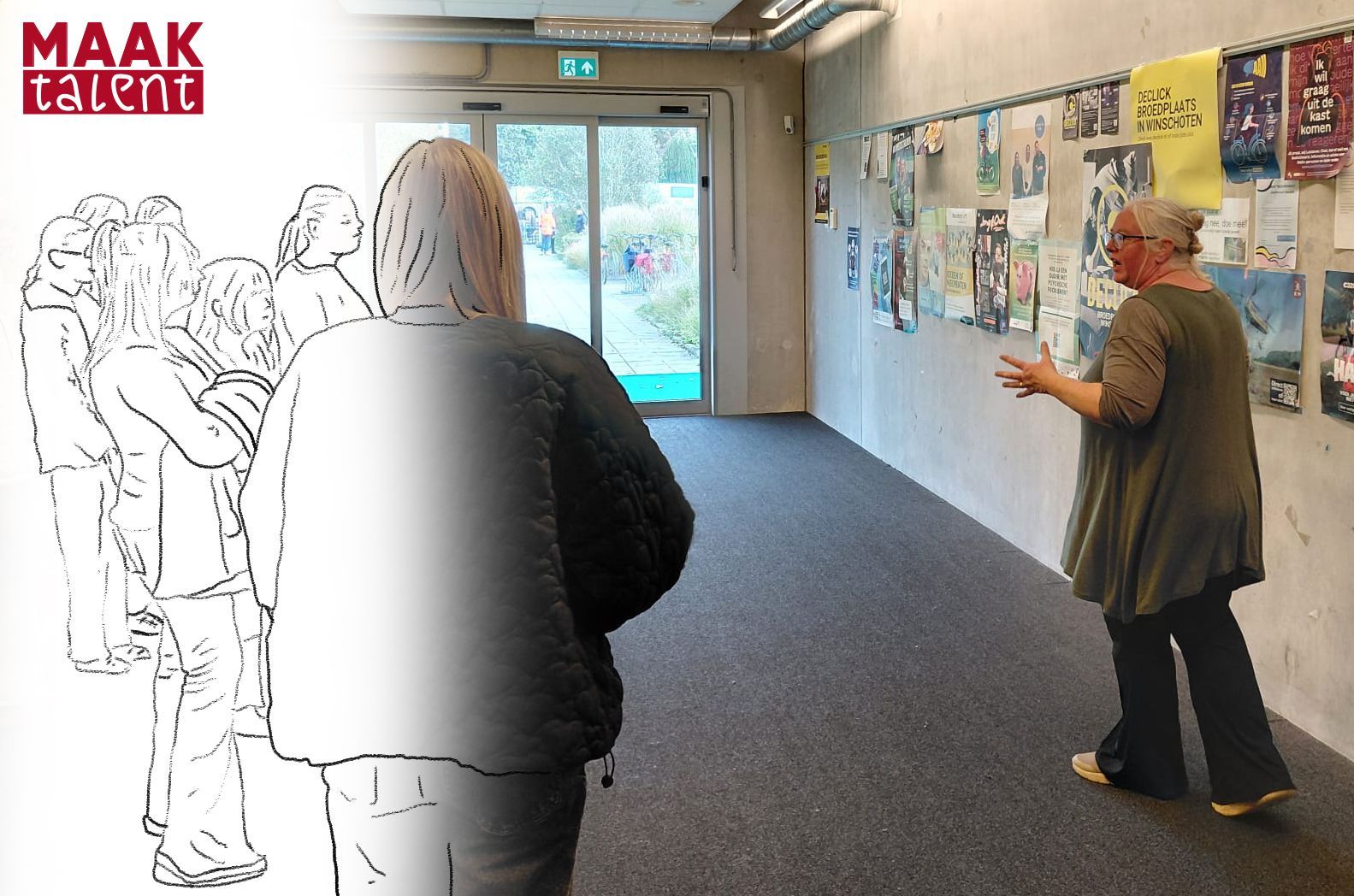 Jasmijn geeft les op de middelbare school over grafisch ontwerpen, en hoe mensen kijken naar dat wat ze in hun omgeving zien.