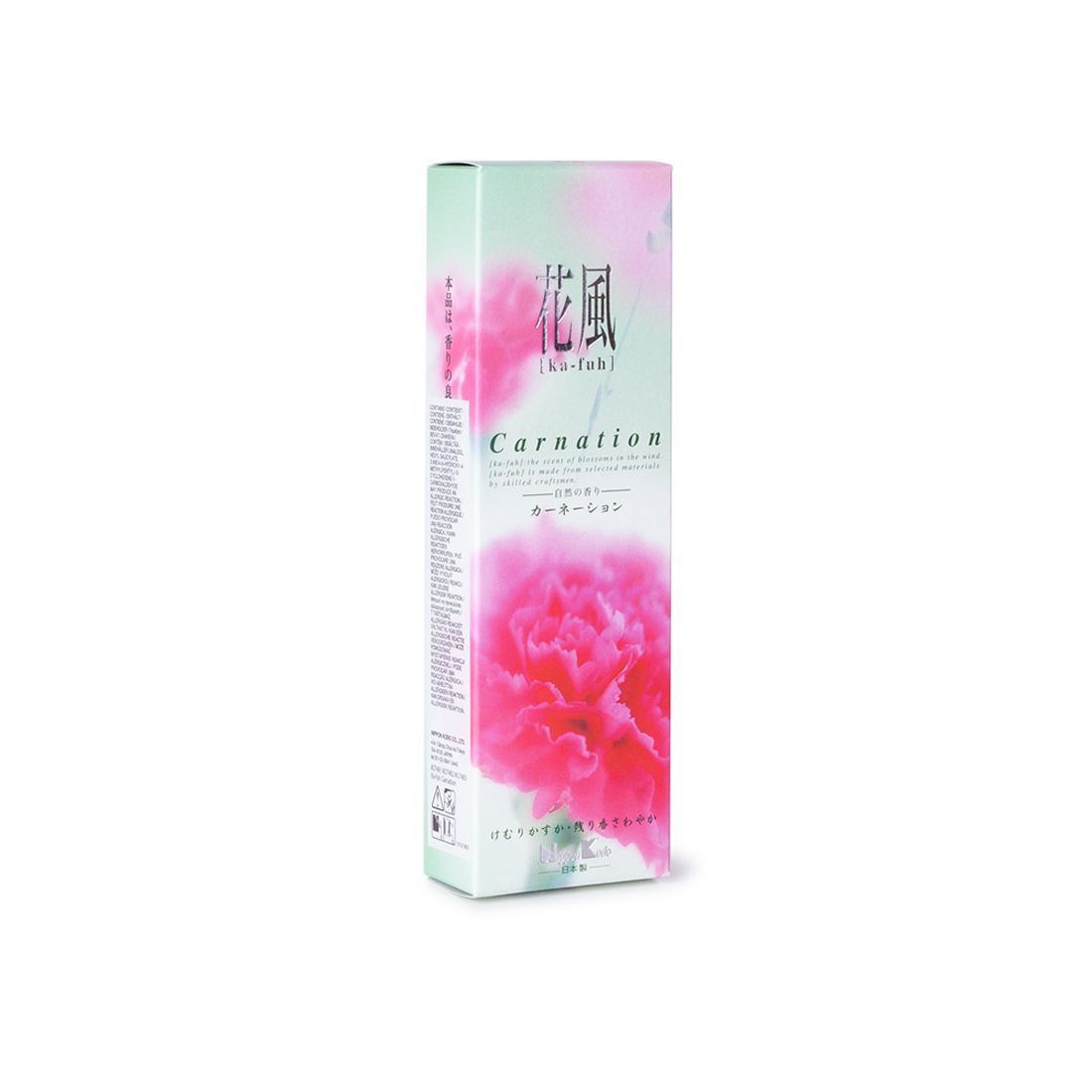 Una scatola con un fiore rosa su uno sfondo bianco.