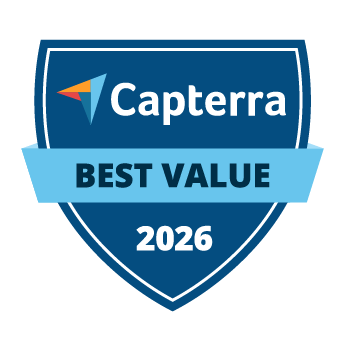 A badge that says getapp best functionality and features in 2024