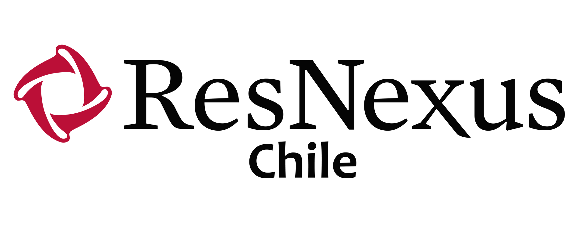 Logotipo de ResNexus Chile con icono rojo y texto negro sobre fondo blanco.
