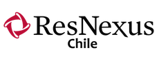 Logotipo de ResNexus Chile con icono rojo y texto negro sobre fondo blanco.