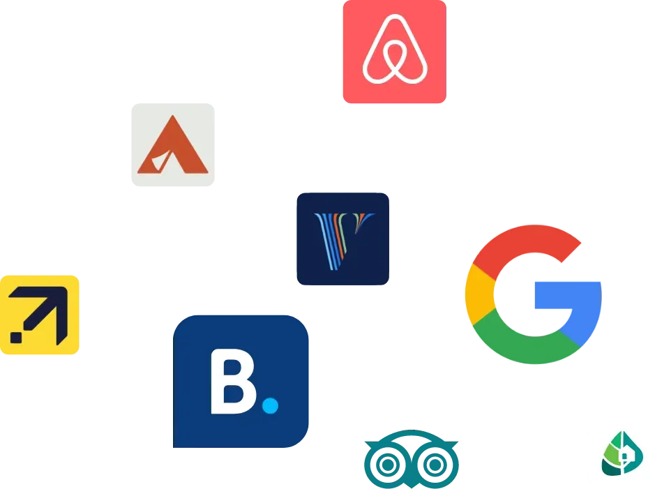 Un montón de logotipos están uno encima del otro sobre un fondo blanco.