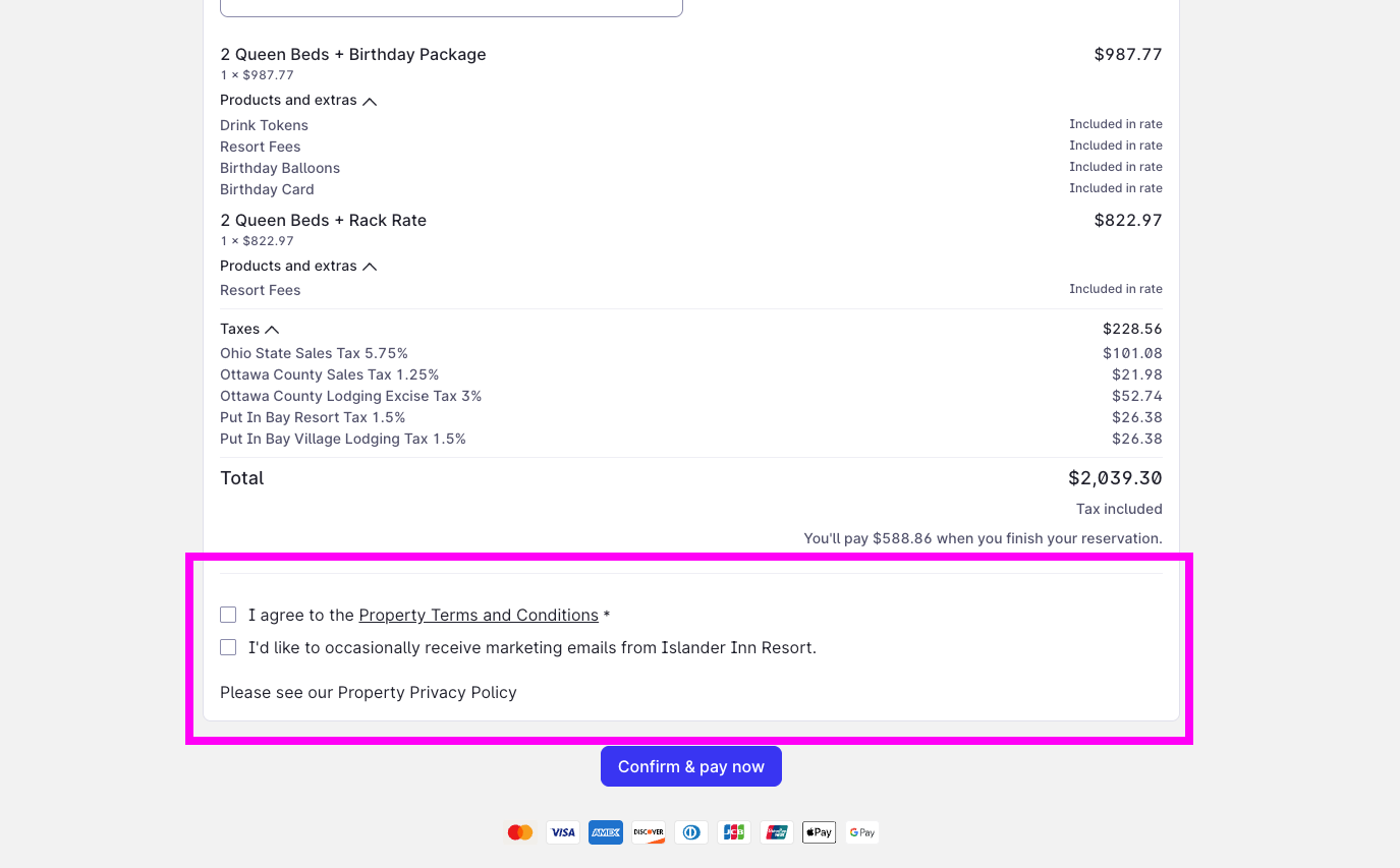 A screenshot of a website with a purple arrow pointing to a button.