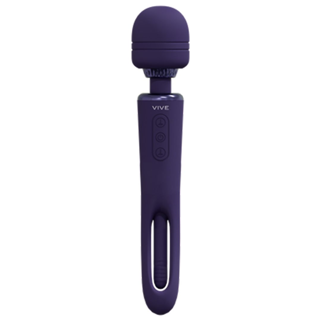 וונד ויברטור עם לשונית — Kiku Wand כפול – שילוב של רטט עוצמתי וגירוי מתנענע לחוויה רב־חושית | דיסקרטיות מובטחת