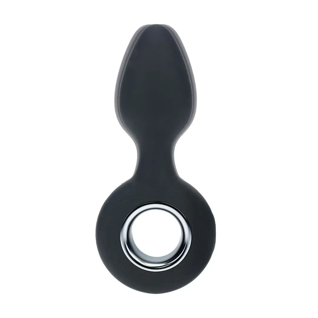 Vibrating Silicone Anal Plug with Loop – פלאג אנאלי רוטט מסיליקון עם טבעת אחיזה