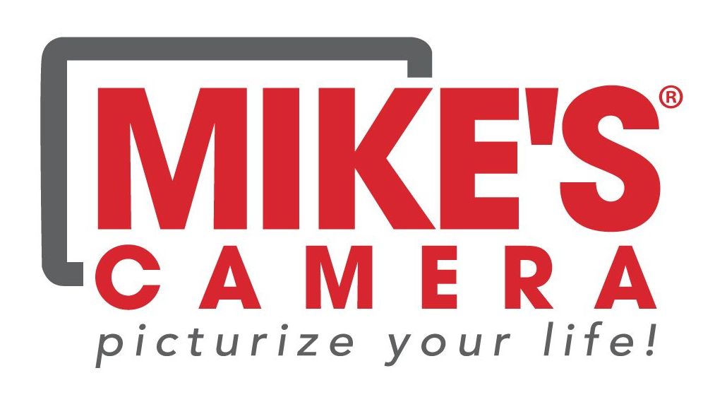 Mike's Camera logo: Red text