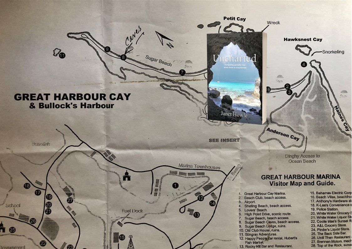 A map of great harbour cay and bullock 's harbor