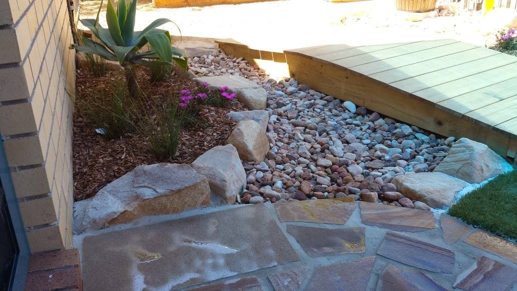 Paved Walkway With Landscaped Garden— Red Dog Landscaping in Tweed Heads, NSW
