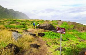 A sign on a pole in the middle of a grassy field.